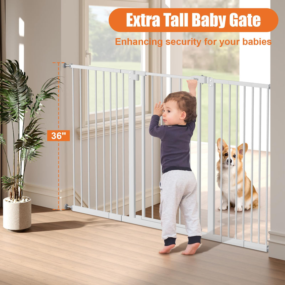 Keny gate fits 29-55 inch wide openings for doorways and halls.