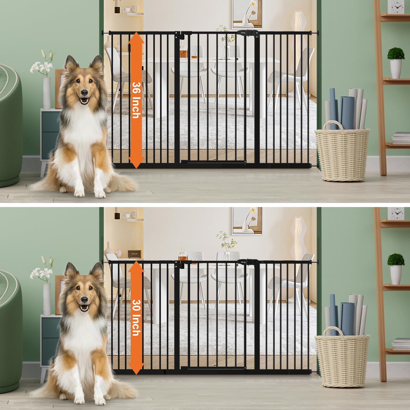 keny auto-close door-gate in use keeps dogs and kids safer