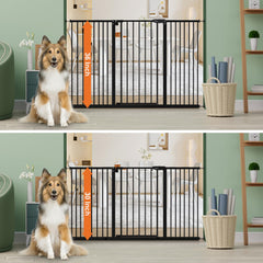 keny auto-close door-gate in use keeps dogs and kids safer