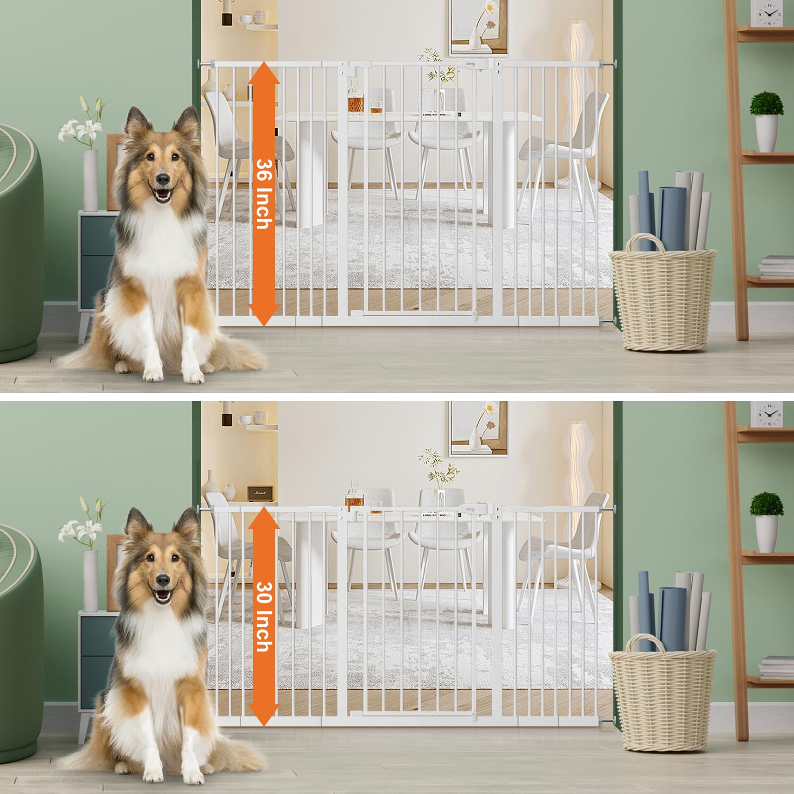 Keny auto-close walk-through gate enables safe, convenient single-handed passage.