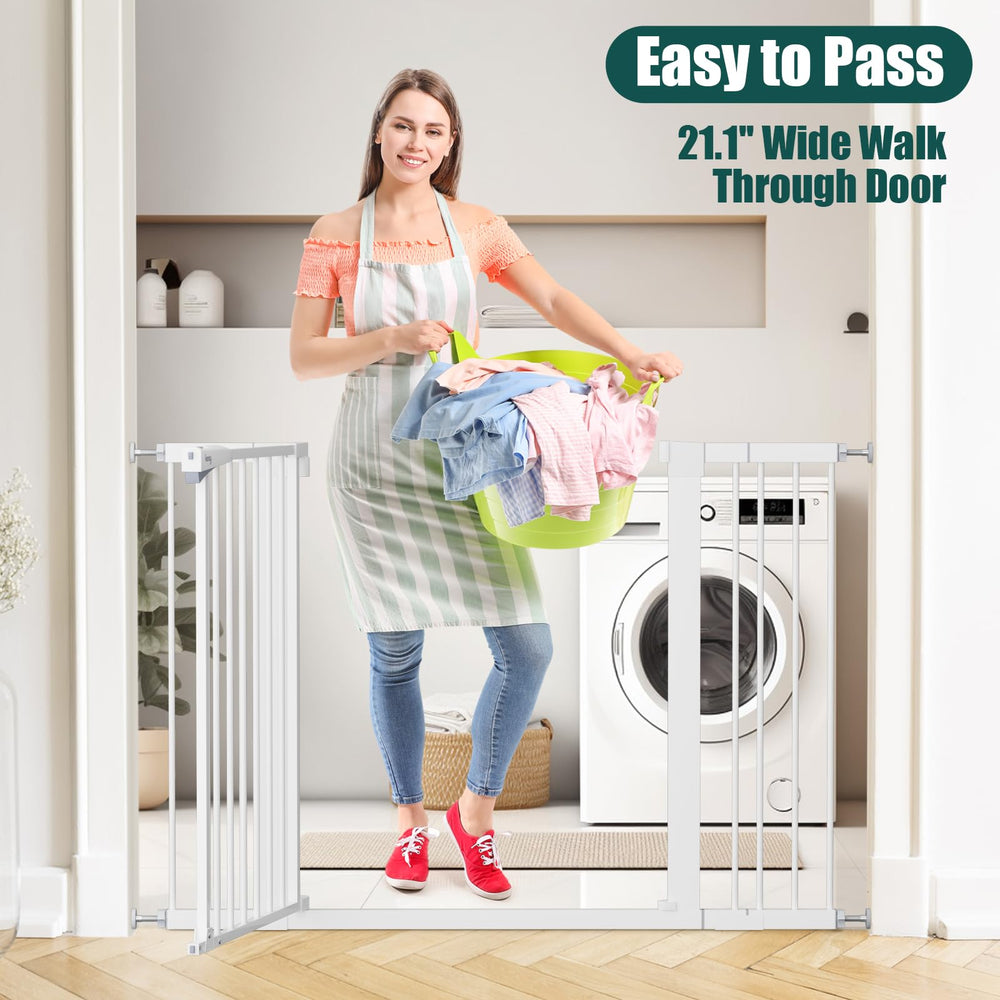 keny baby gate 46-inch wide extension in use, fits larger openings