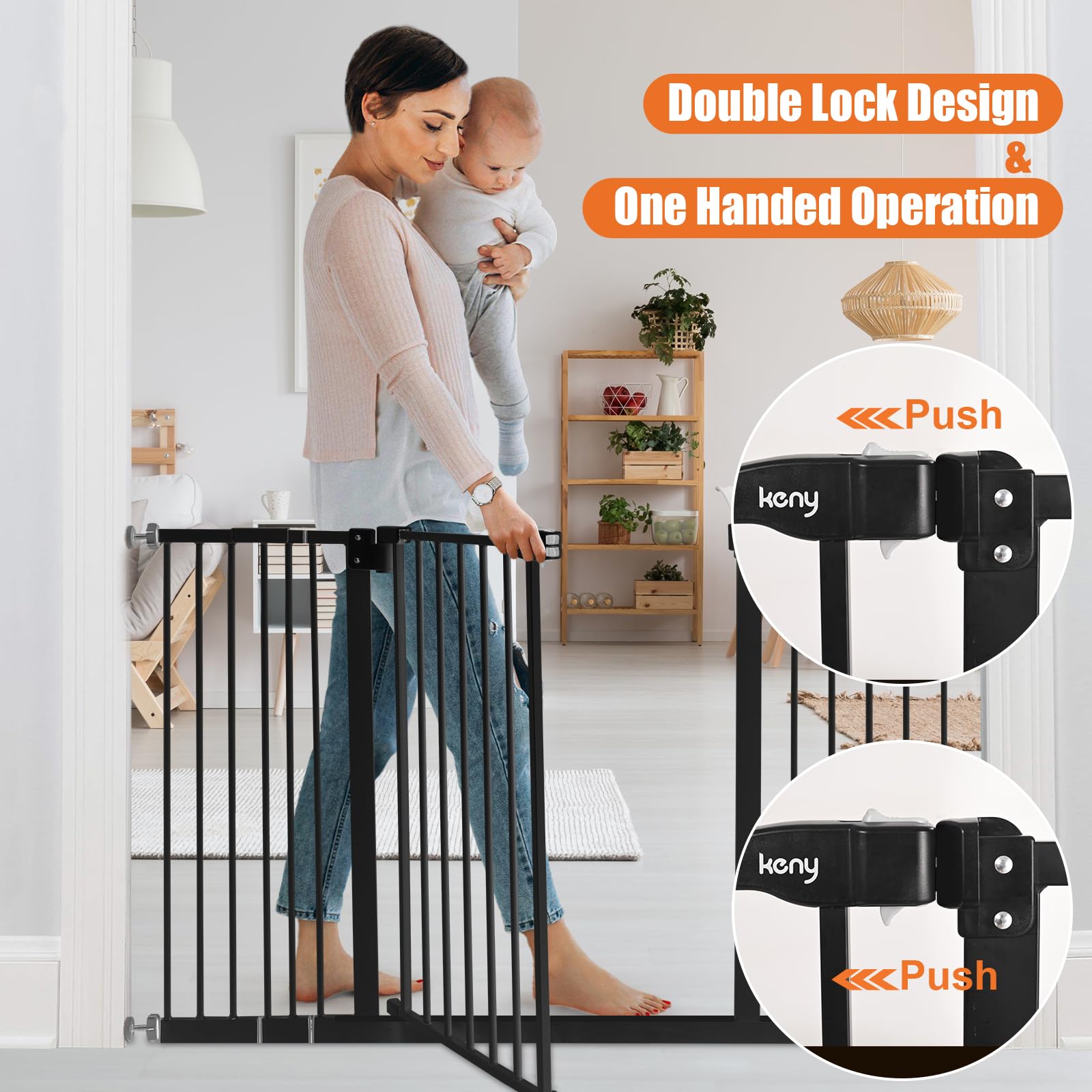 keny durable steel construction emphasizes dependable gate for kids and pets