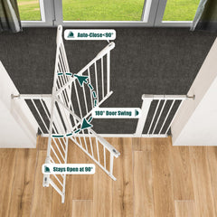 keny baby gate pressure-mounted installation, no tools required for secure placement