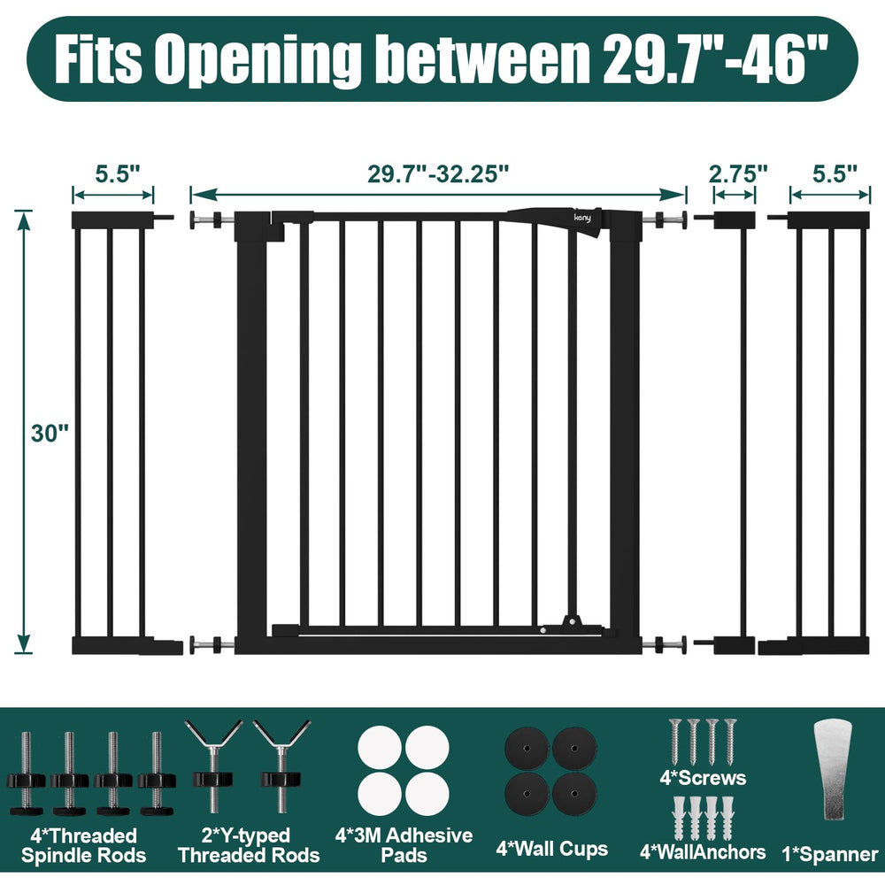 keny baby gate pressure-mounted installation requires no drilling