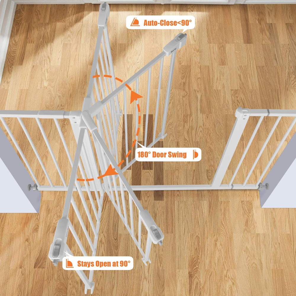 Keny gate two-way swing provides convenient access for kids and pets