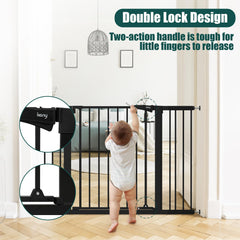 keny baby gate in a wide doorway shows extra-wide fit