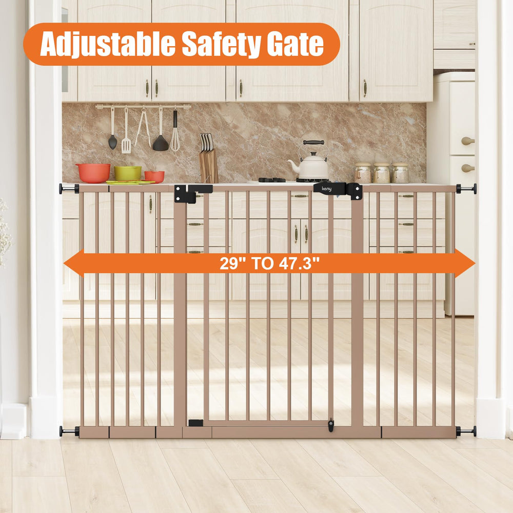 keny extra wide baby gate auto-close promotes safer, hands-free closure