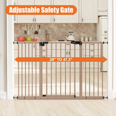 keny extra wide baby gate auto-close promotes safer, hands-free closure