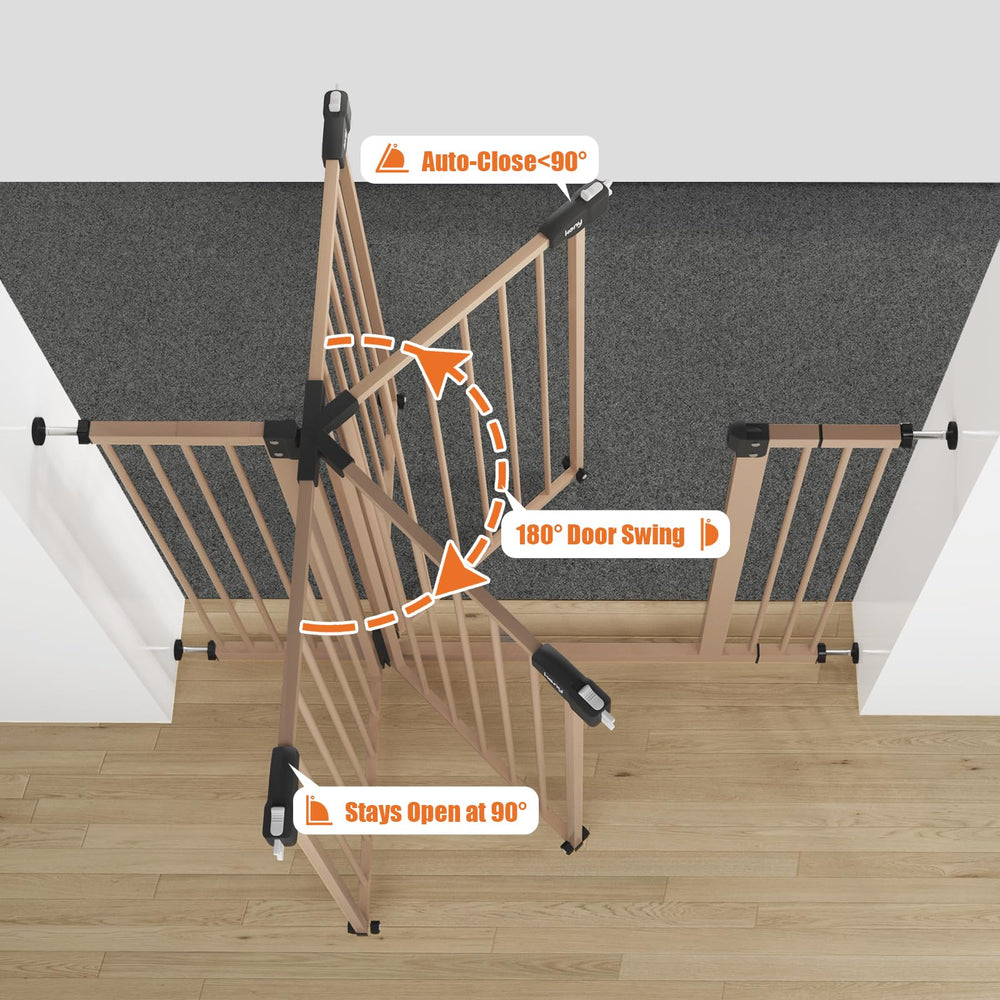 keny extra wide baby gate double-lock system guards curious children