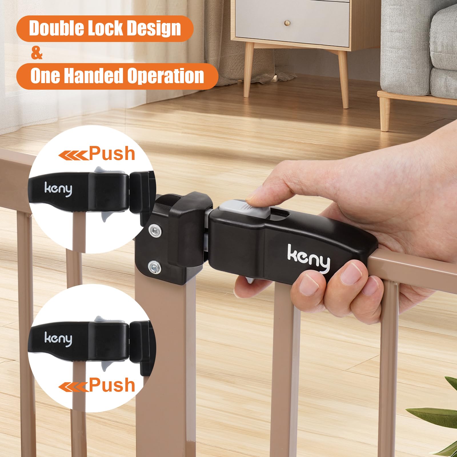 keny extra wide baby gate pressure-mounted design protects walls and floors