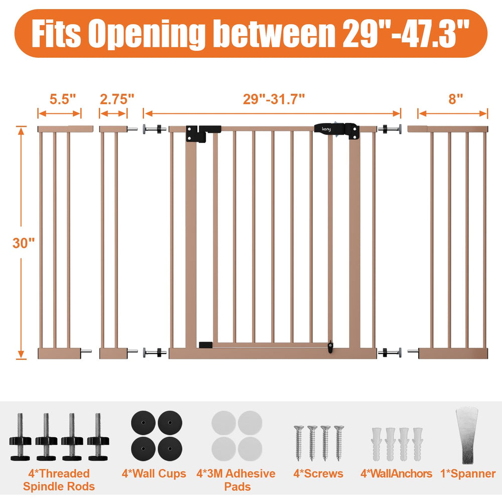 keny extra wide baby gate two-direction swing supports easy one-handed passage