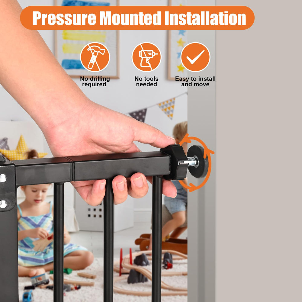 keny one-handed-release gate with dual-direction swing for convenience