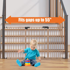 Keny pressure-mounted gate for stairs installs without tools, protecting walls