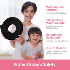 Kerätä corner protector black with eight corners for versatile baby safety.