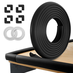 Kerätä baby edge protector black provides cushioned protection for table edges.
