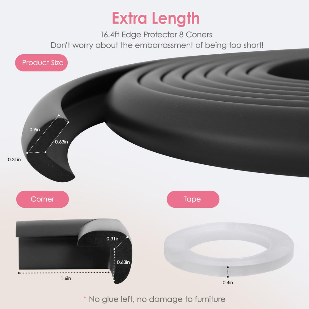 Kerätä black edge protectors blend with modern decor while boosting safety.
