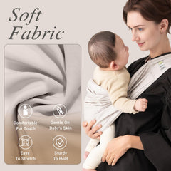 Kerata baby sling buckle detail in grey highlighting secure adjustable safety