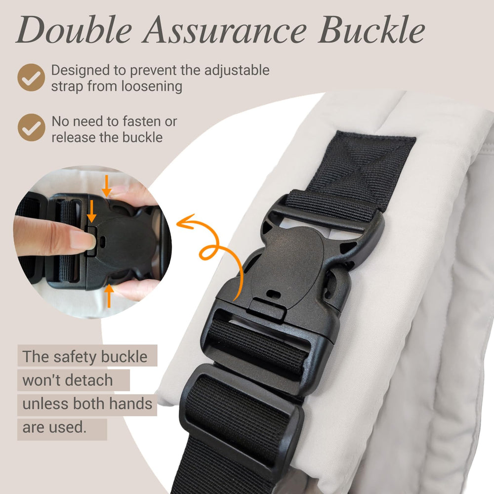 Kerata baby sling cradle hold in grey demonstrates snug, soothing position