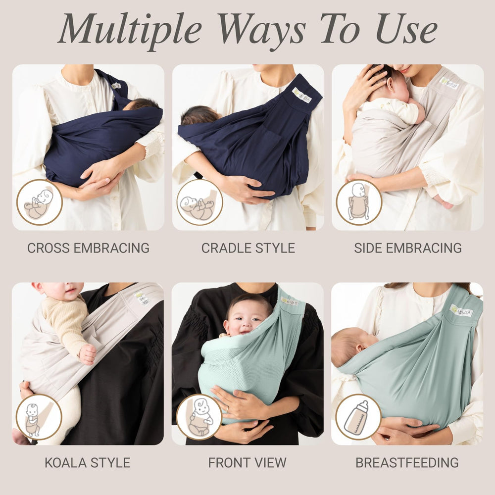 Kerata baby sling fabric texture in grey emphasizing breathable, skin-friendly material
