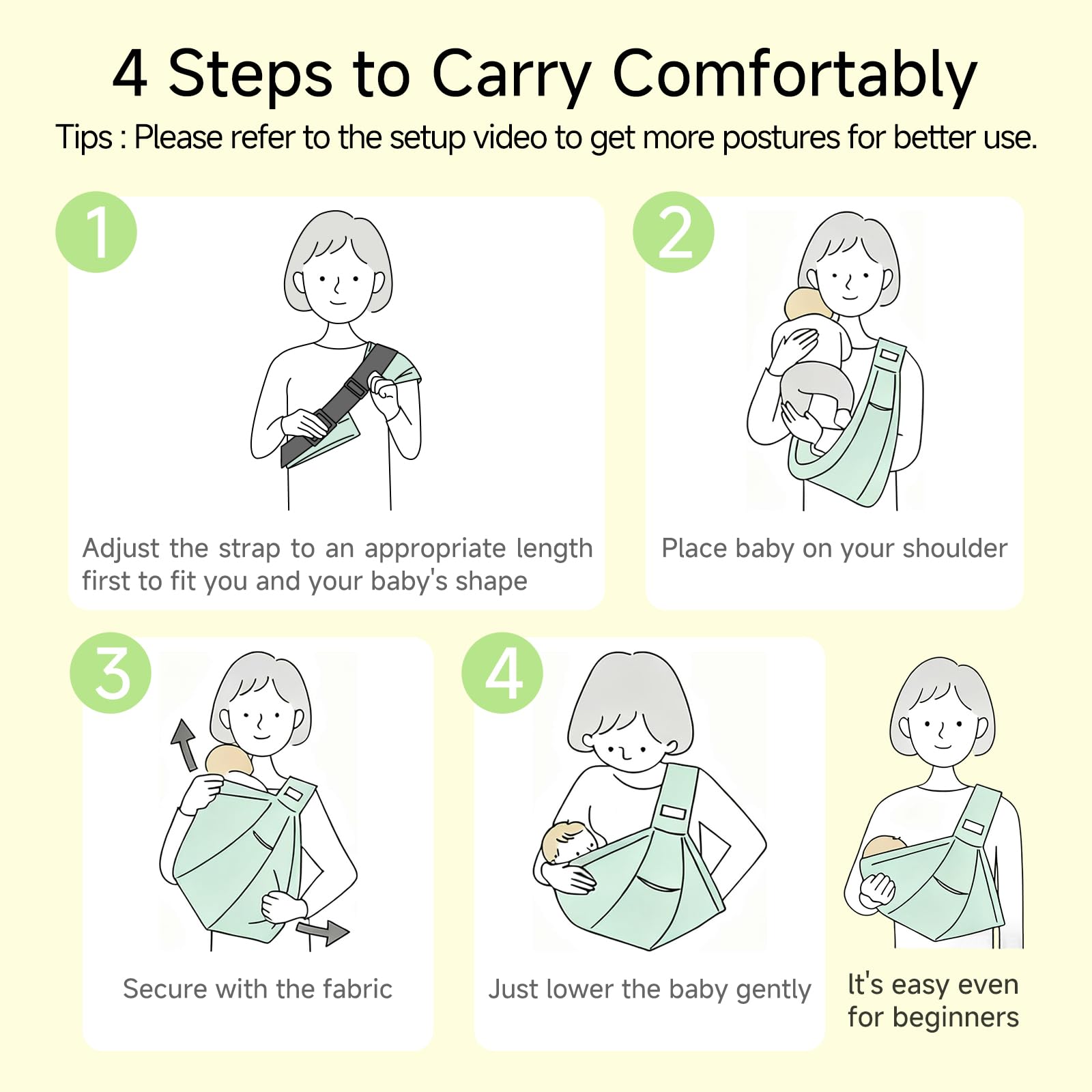Kerata baby sling front pocket in grey adds quick storage for essentials