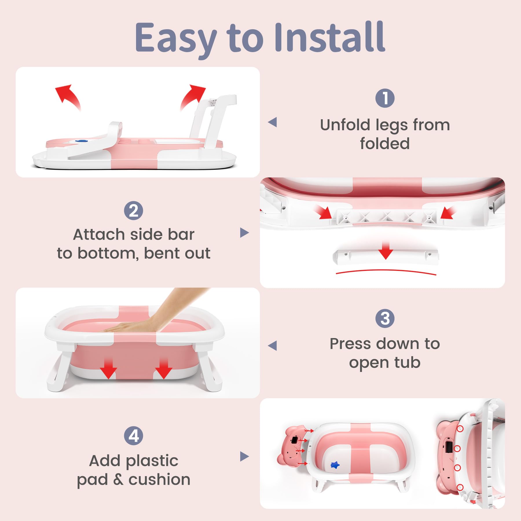 Kerbwry tub folds flat for easy storage and travel