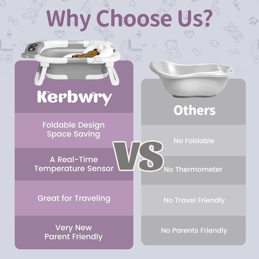 Kerbwry grey baby tub in use during everyday bath time.