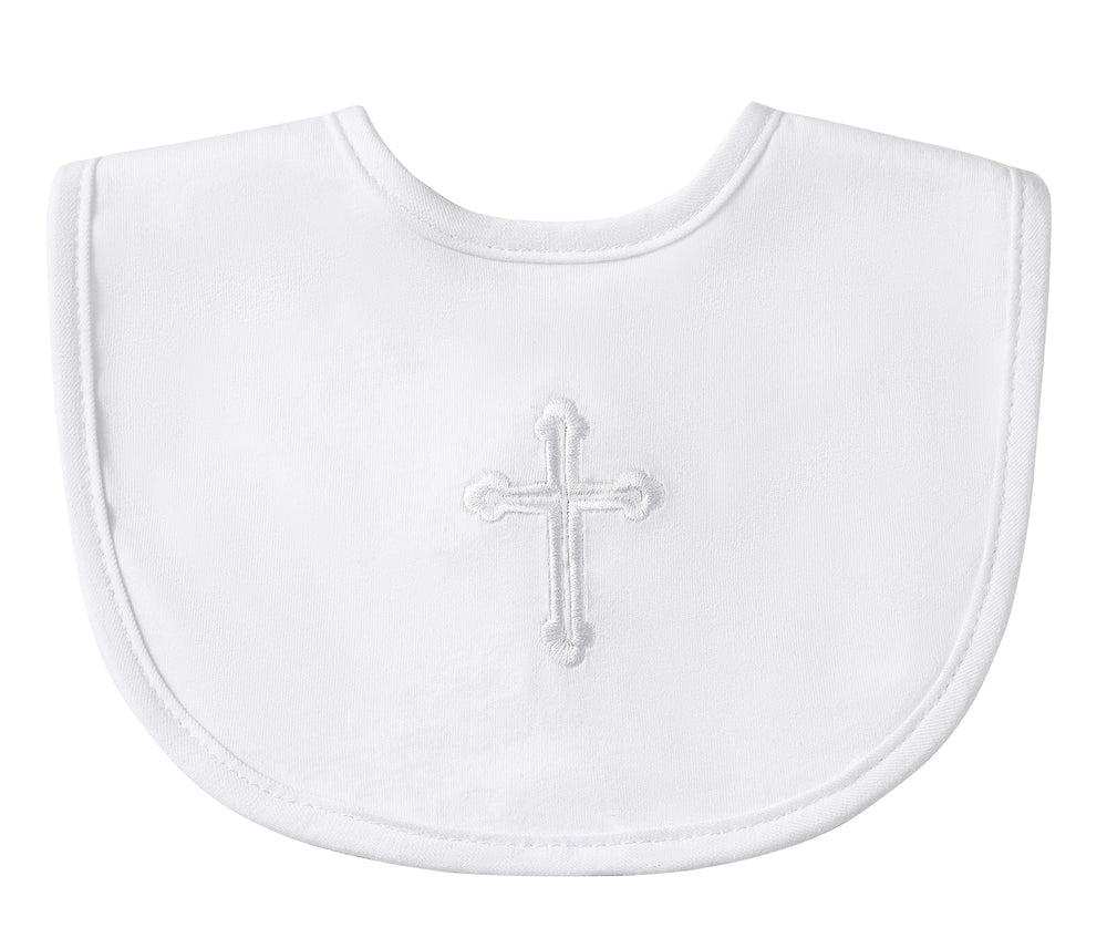 KESICI baptism bib adjustable nickel-free-snaps for a comfortable fit.