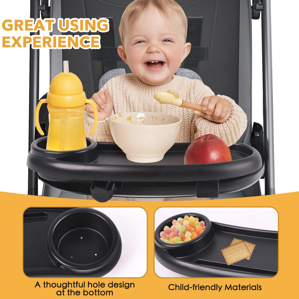 KEUYE Nuna snack tray snack catcher catches crumbs for mess-free outings.
