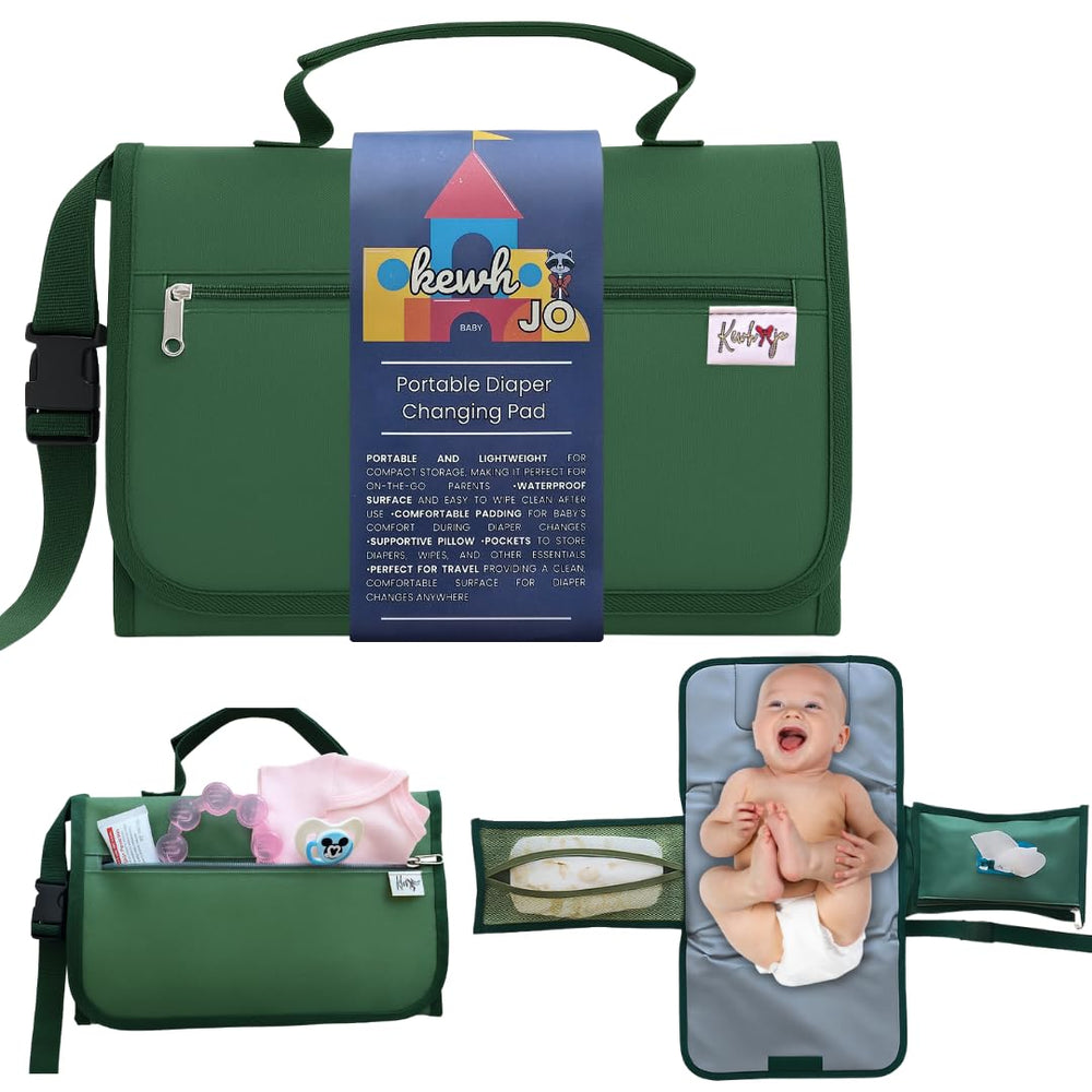 Kewh Jo portable diaper changing pad folded for compact travel use