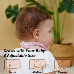Kewlife Gift Muslin Baby Bibs adjustable-snaps provide comfy neck fit from newborn to 36 months