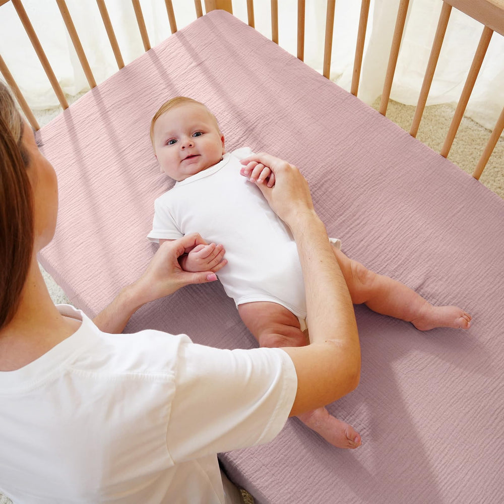 Kewlife Gift muslin crib sheet breathable-fabric supports year-round comfort