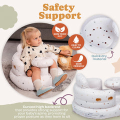 Kewrius baby seat for sitting up 3-12 months used for feeding and playtime.