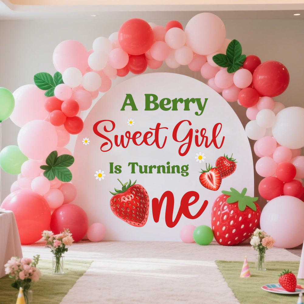 KEWUFD A Berry Sweet Girl Is Turning One decor on wall.