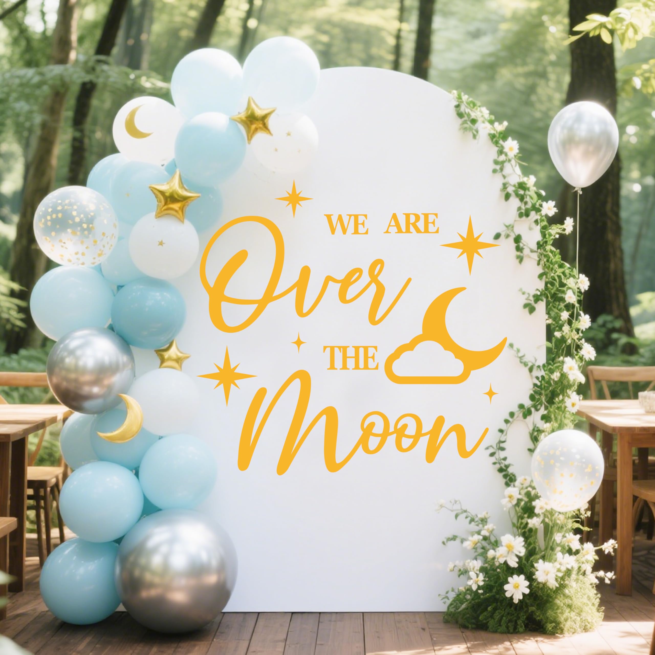 KEWUFD Easy-to-tear backing helps position the moon decor precisely