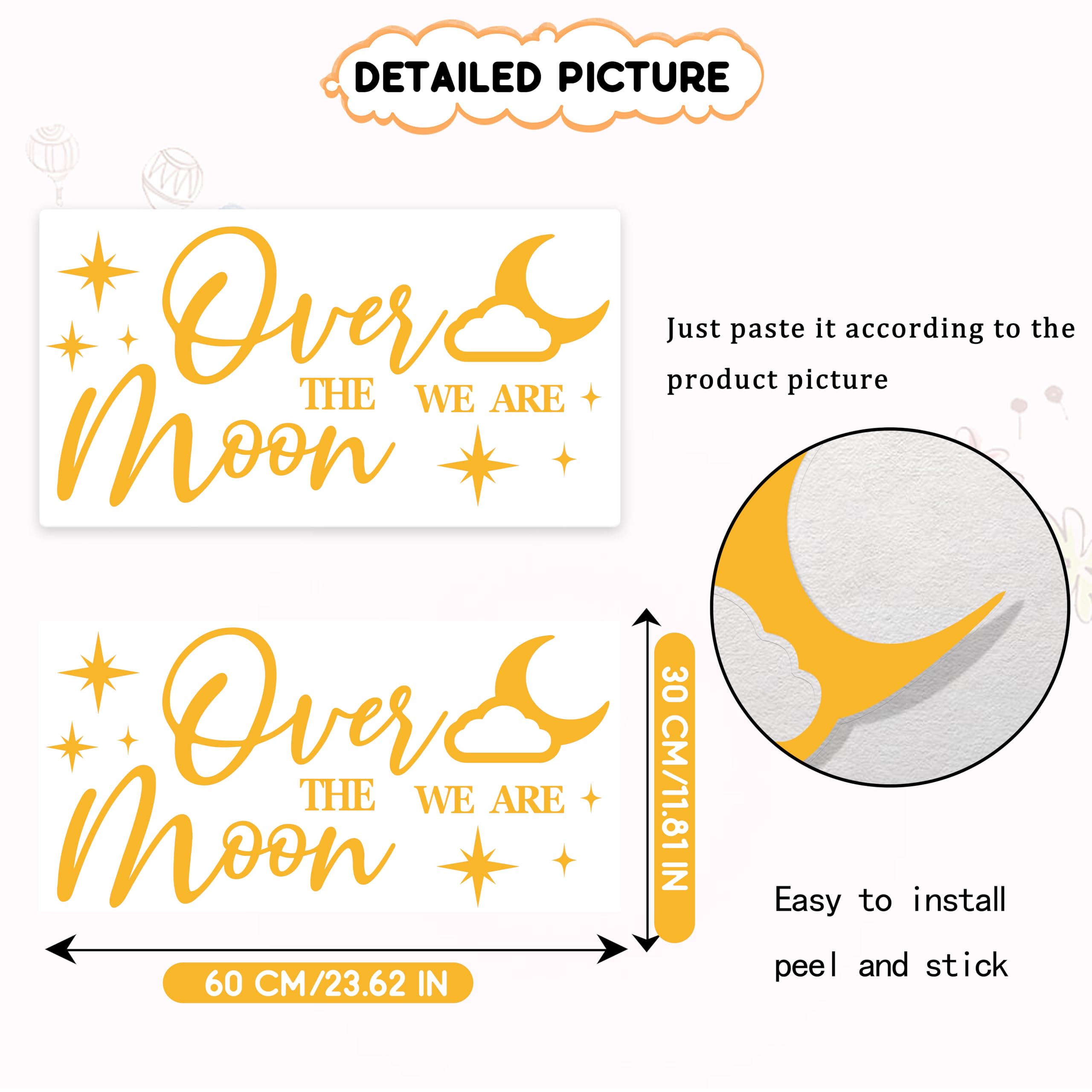 KEWUFD Moon-themed baby shower decor enhances balloon arches with a glossy finish