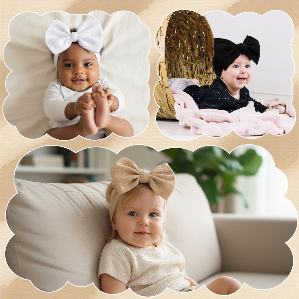 Kexinstar bow headbands close-up shows handmade stitching and soft fabric.