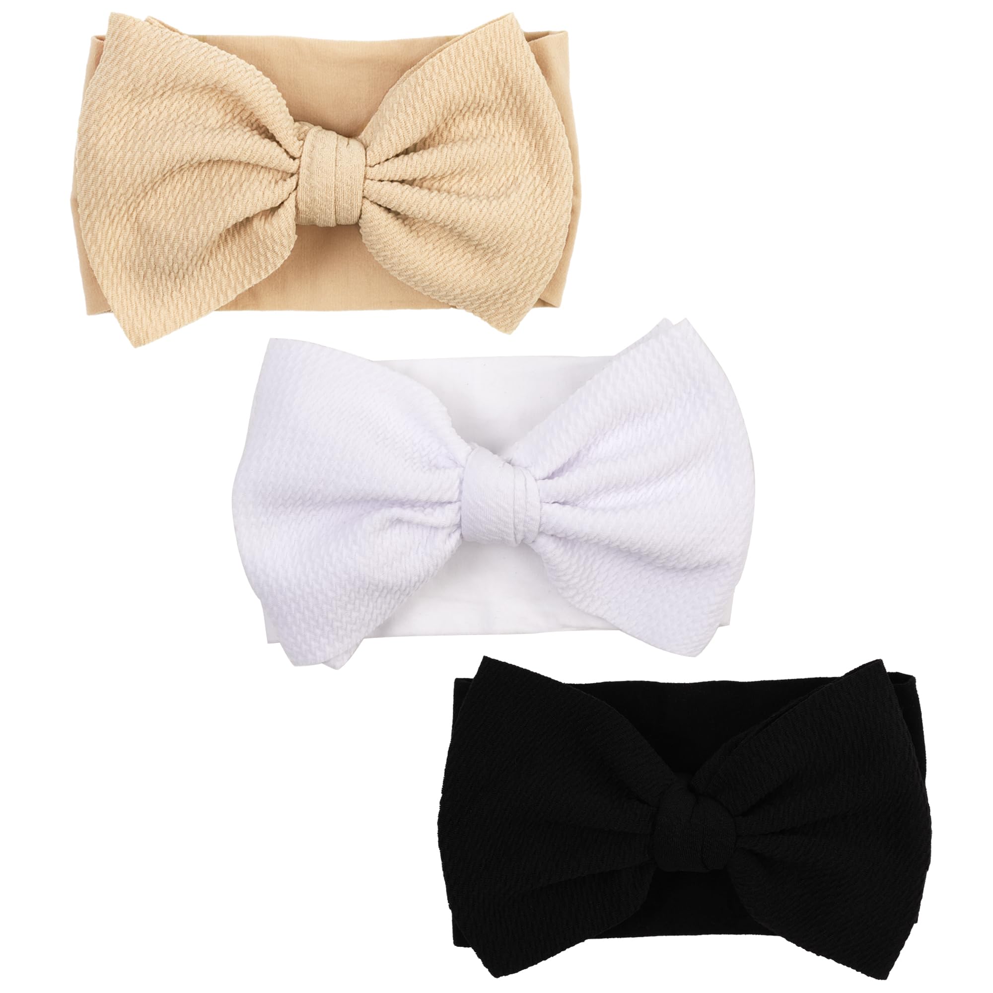 Kexinstar baby bow headbands in white coordinate outfits for adorable photos.