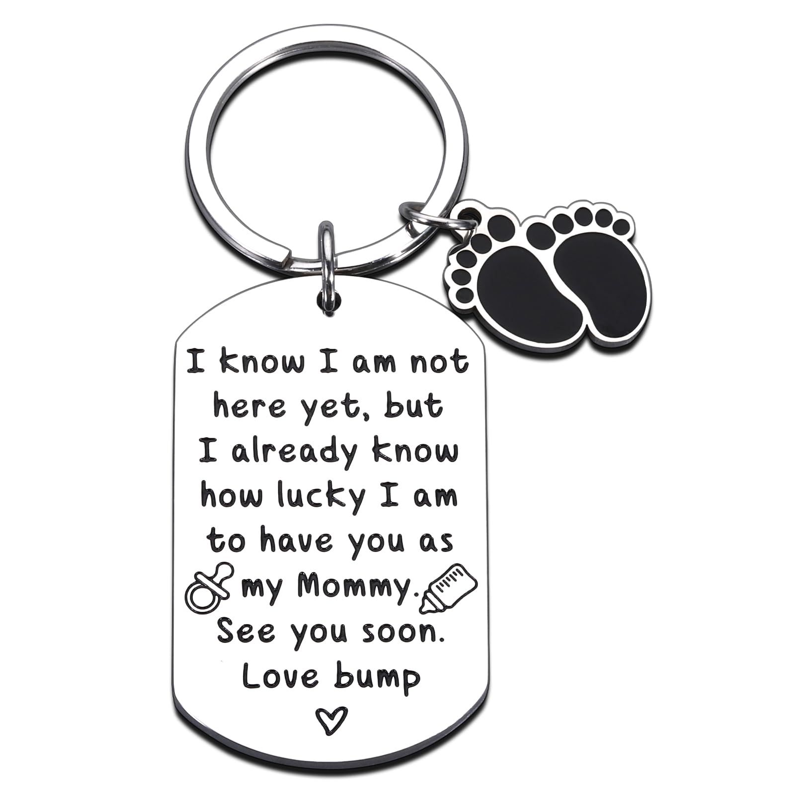 Keyitulo stocking-stuffer new mom keychain—a sentimental keepsake for expecting moms.