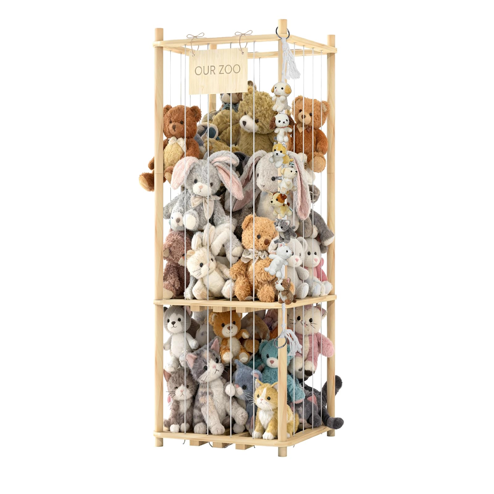 Keyixize stuffed animal storage zoo keeps plush toys organized and visible for quick play.