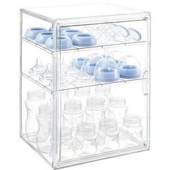Keyunchengbao 3-tier bottle organizer keeps bottles neatly arranged and within reach.