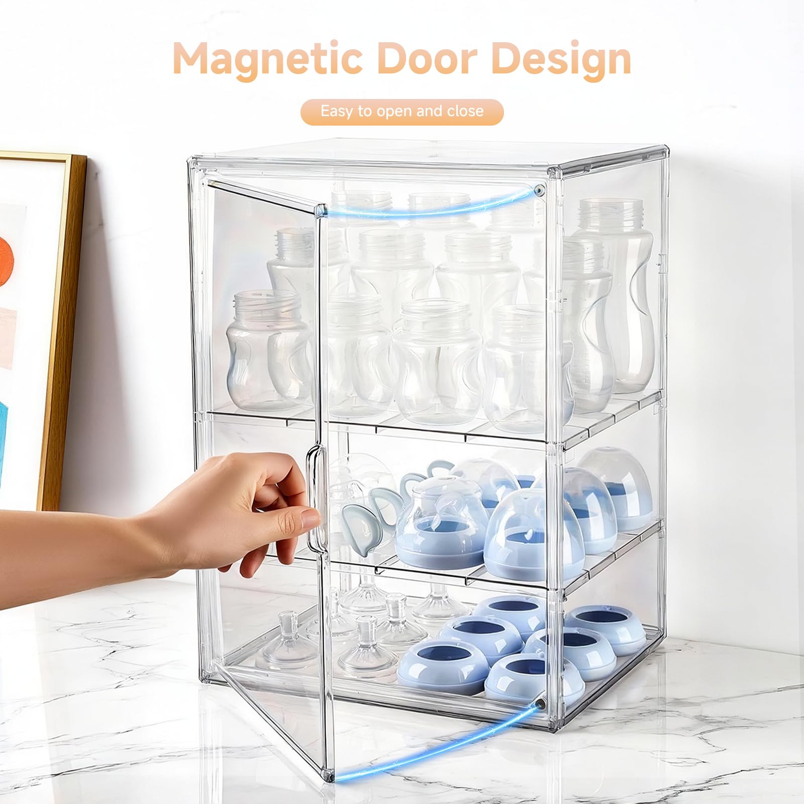 Keyunchengbao dust-proof acrylic keeps contents visible and moisture protected.