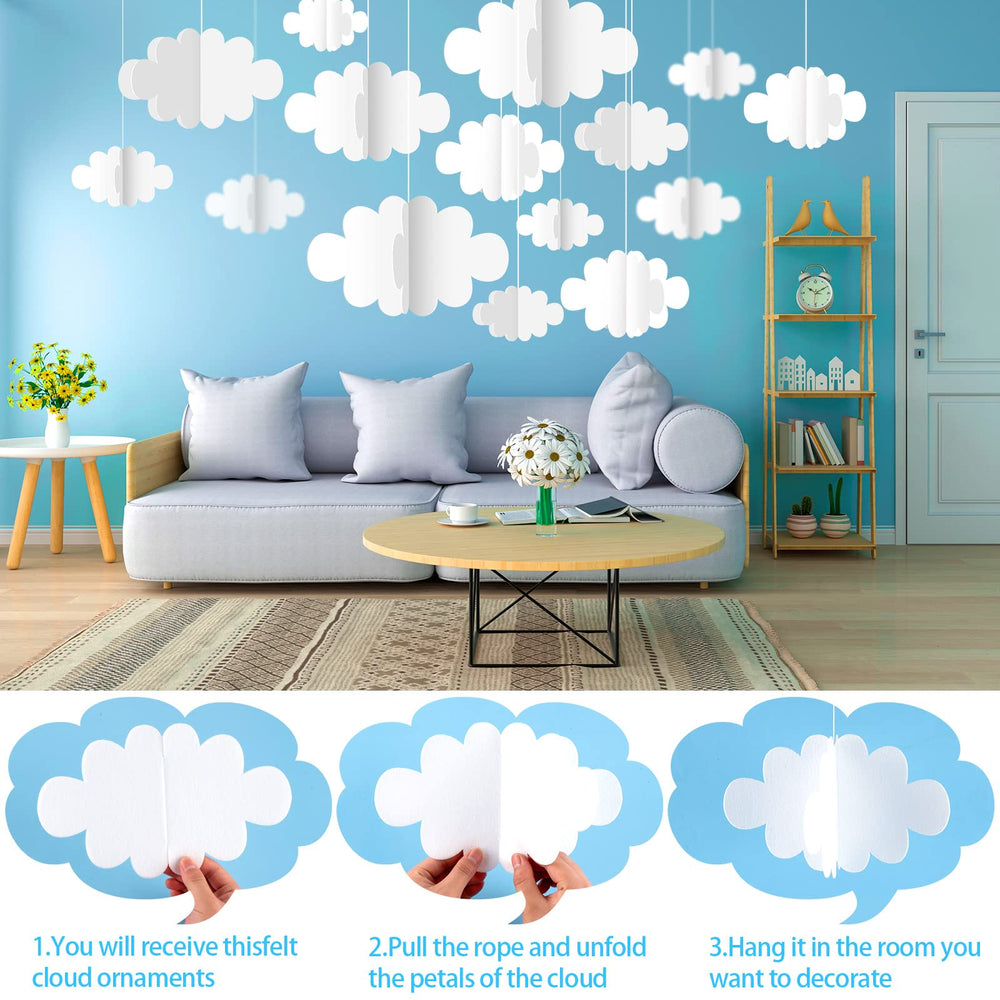 KFPPLXQ felt clouds wall decor enhances rooms with soft texture.