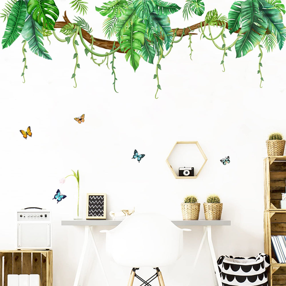 KHayRovies tropical leaves wall sticker brightens spaces and mood.