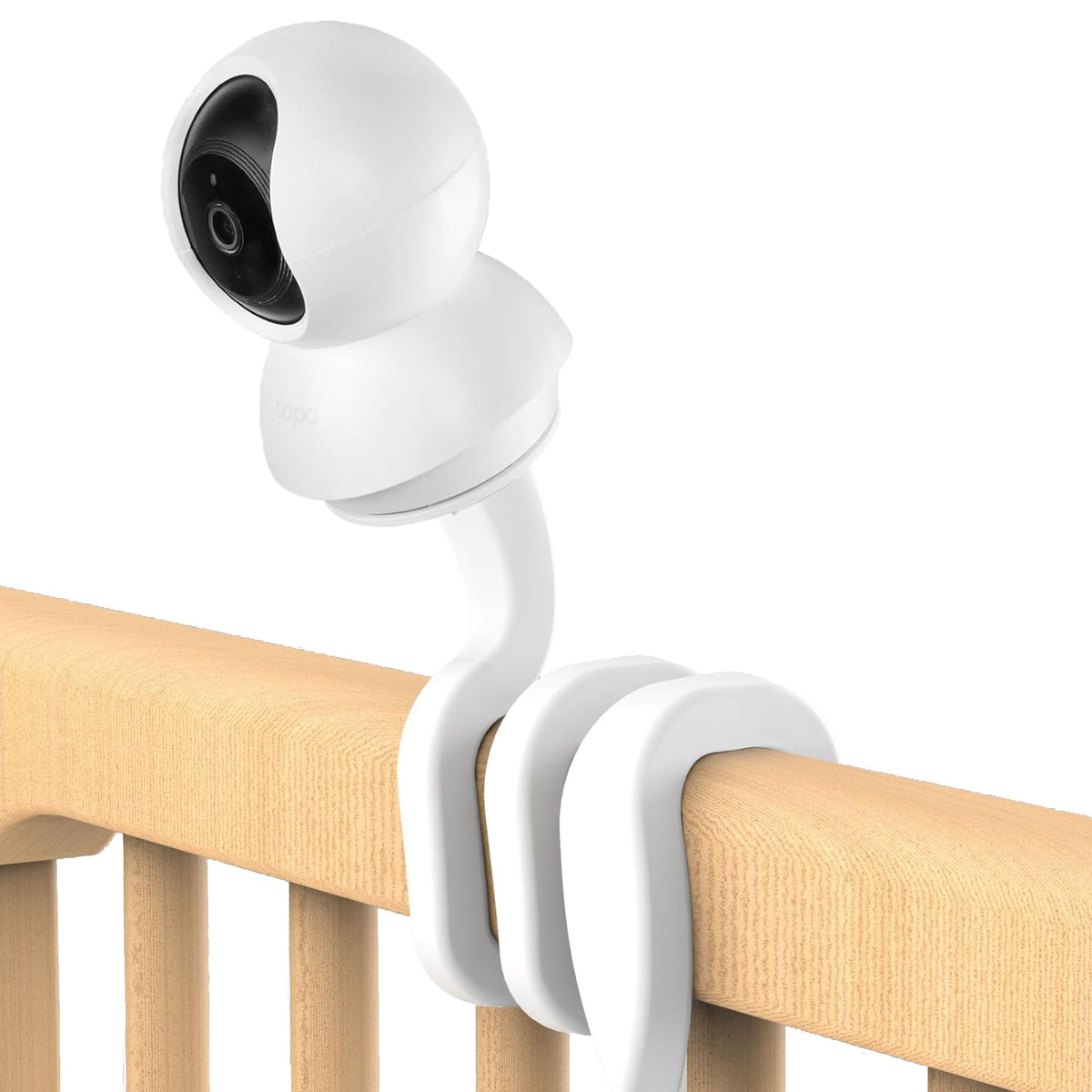 KHQBG baby monitor flexible mount attached to crib for secure baby view