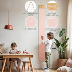 KIBAGA growth chart cotton rope hanging showcases simple secure installation.