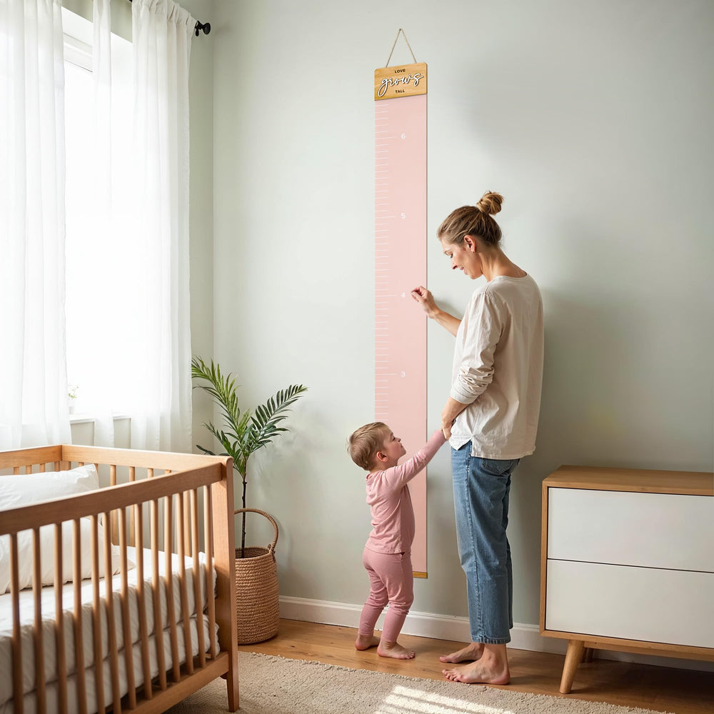 KIBAGA growth chart measuring area with marker lines for easy milestone tracking.