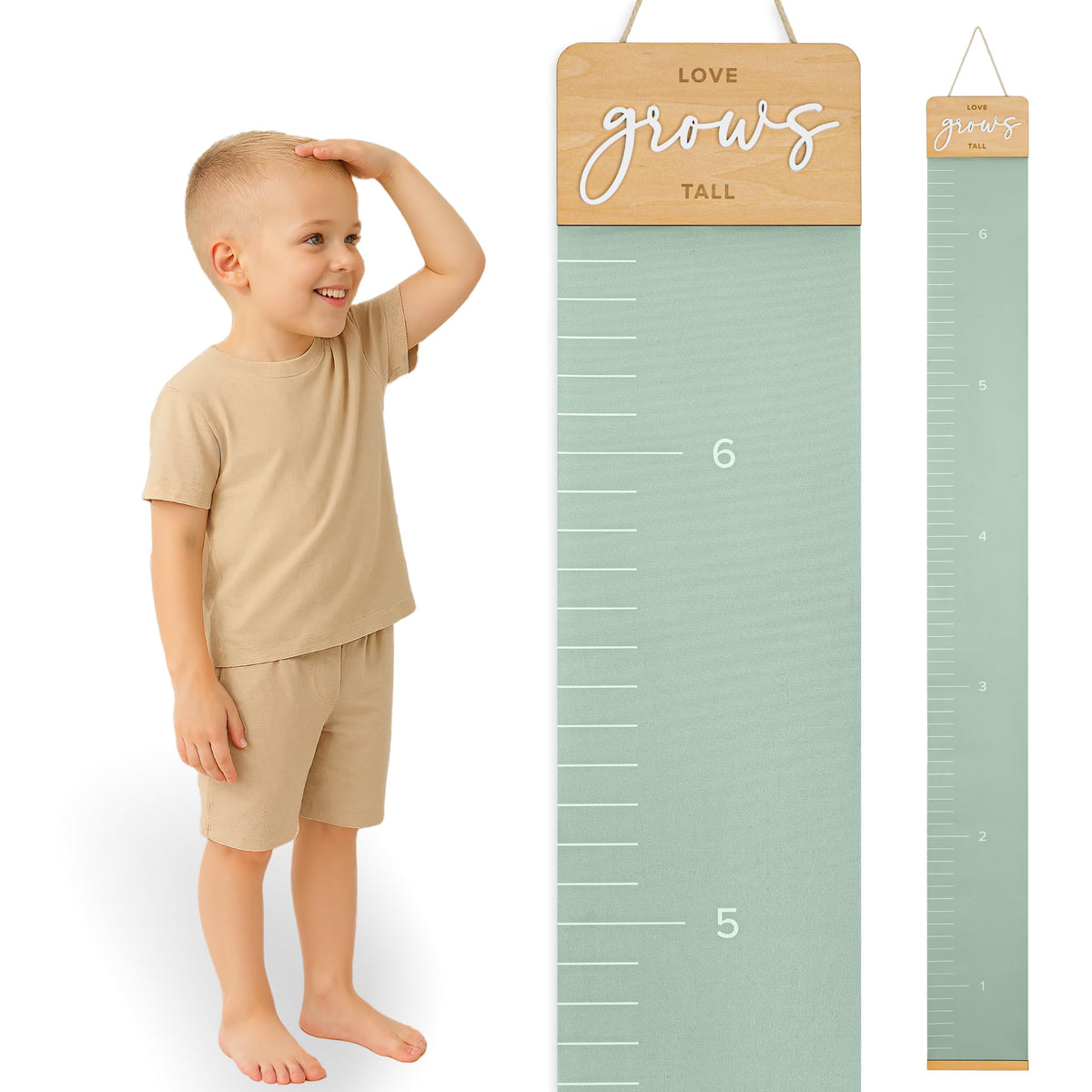 KIBAGA growth chart wall 77x7.8 inches tracks milestones neatly at home