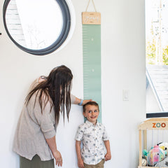 KIBAGA growth chart wall with cotton rope hangs easily in nurseries
