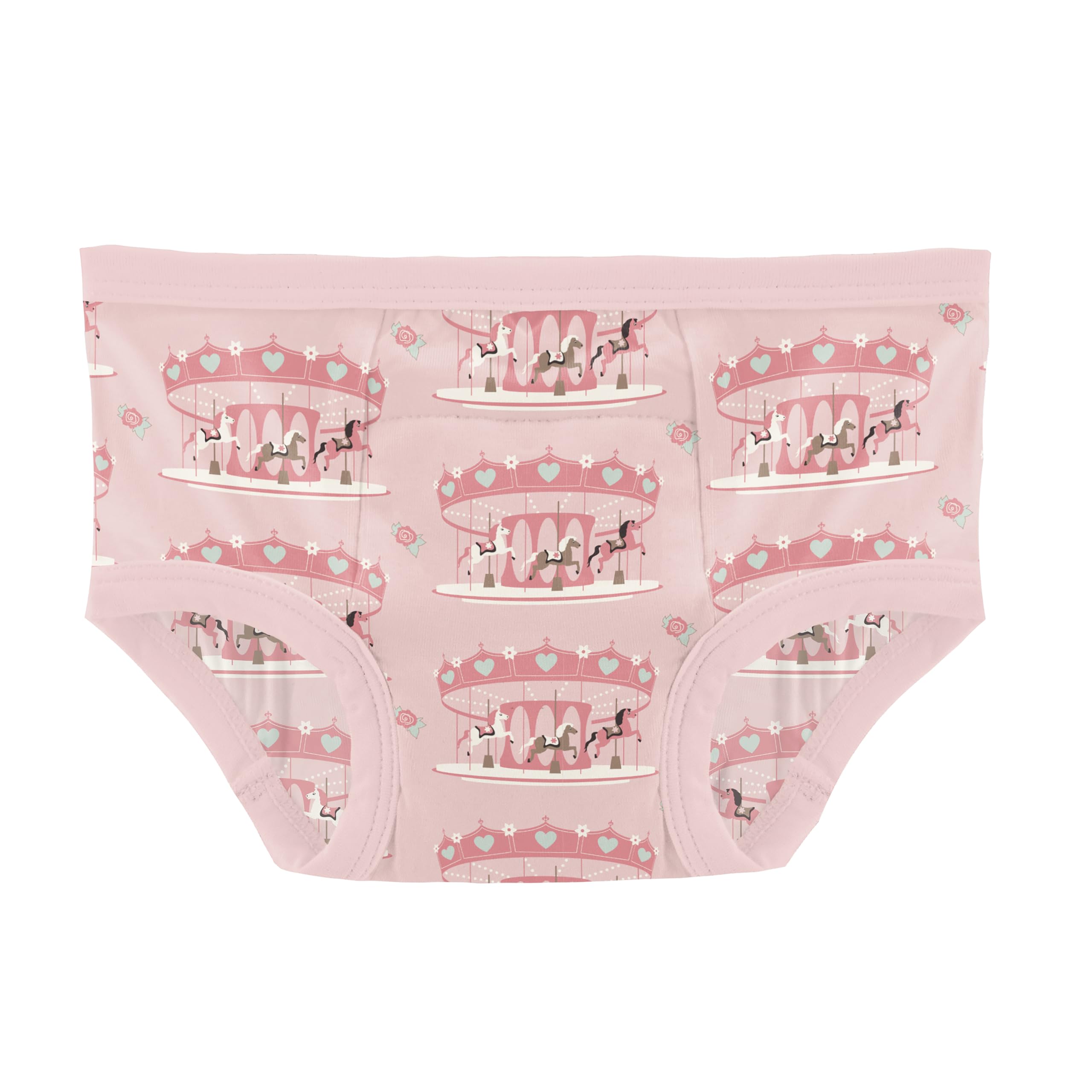 KicKee Training Pants set in Aloe Fall Floral, breathable comfort for daytime training.