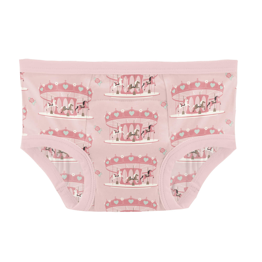 KicKee Training Pants set in Aloe Fall Floral, breathable comfort for daytime training.
